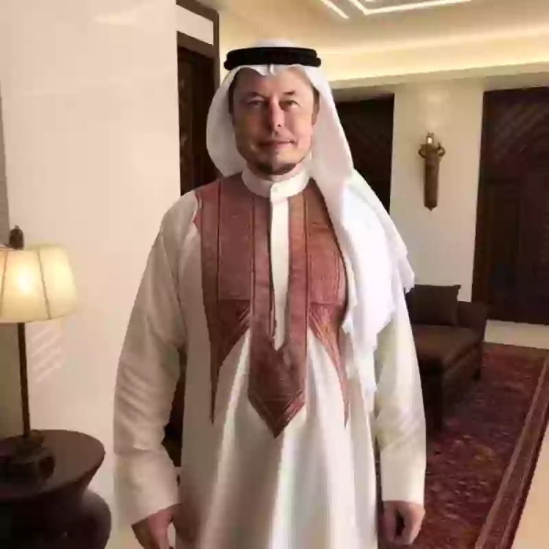 شاهد اللقب الذي اطلقته السعودية على ايلون ماسك بعد صورة الثوب السعودي والعقال 