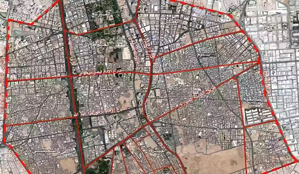 خريطة إزالة الأحياء العشوائية في مكة المكرمة