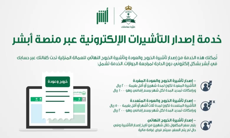 إصدار تأشيرة خروج نهائي من السعودية