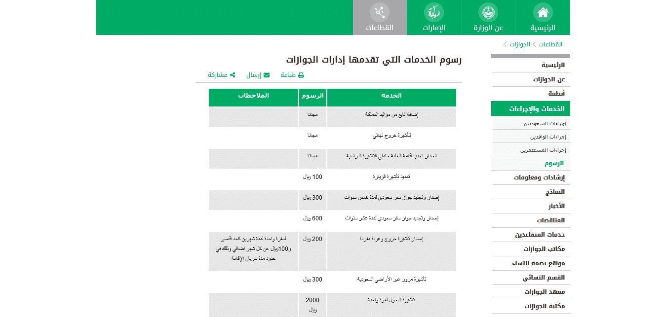 قرار الاعفاء من رسوم المرافقين 