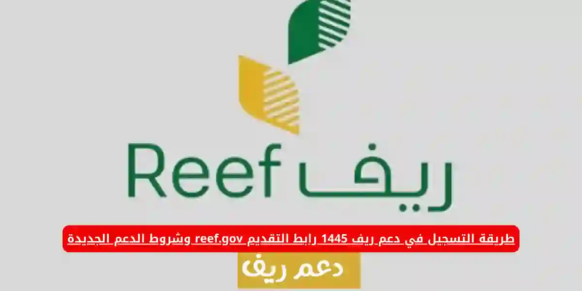 طريقة التسجيل في دعم ريف 1445 رابط التقديم reef.gov وشروط الدعم الجديدة